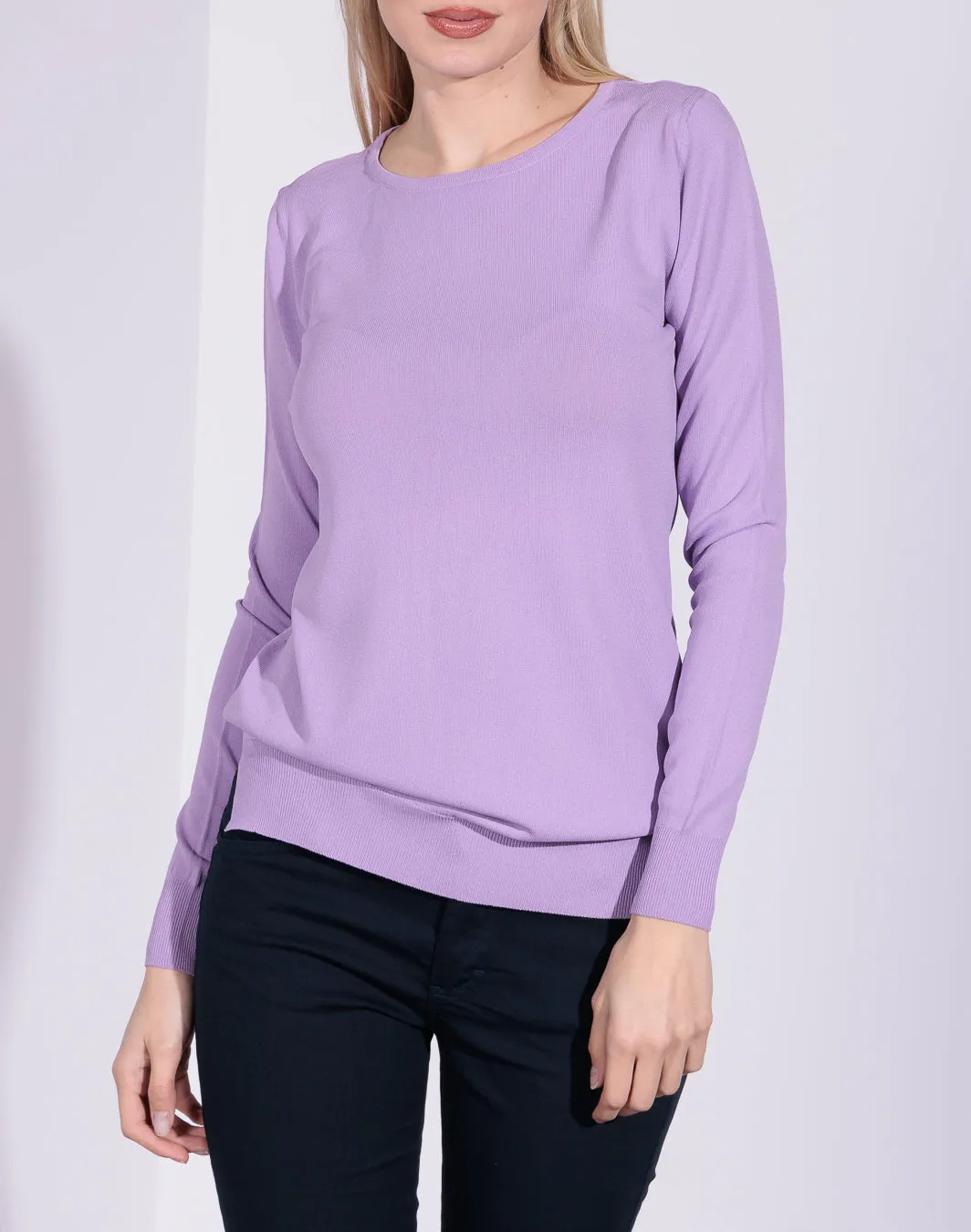 Norma Summer Edition - Maglia in filato scollo tondo e spacchetti laterali