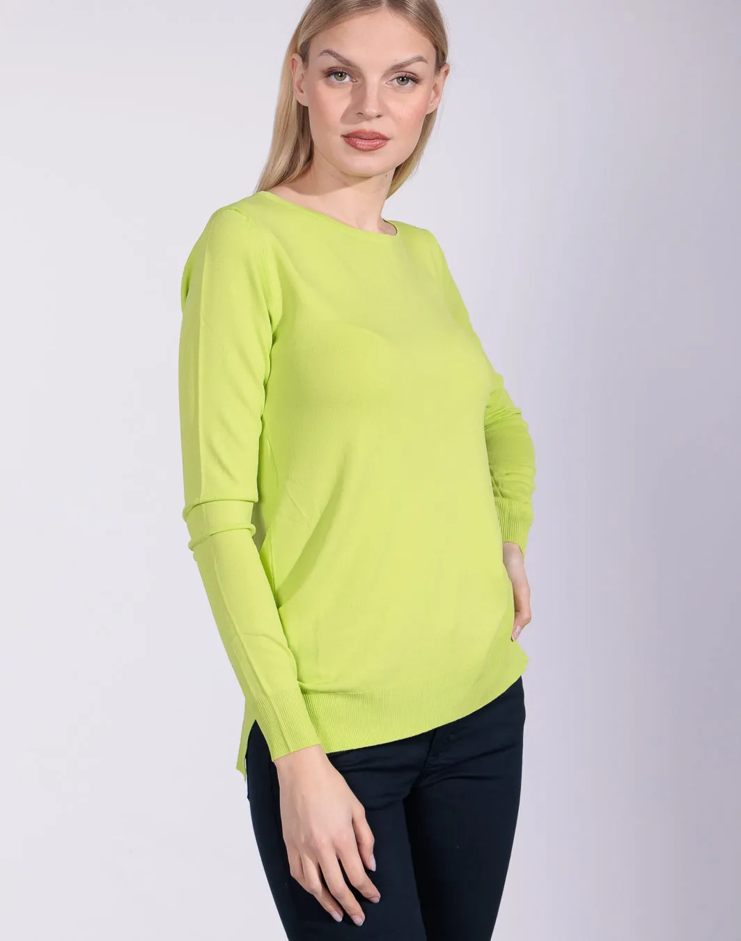 Norma Summer Edition - Maglia in filato scollo tondo e spacchetti laterali