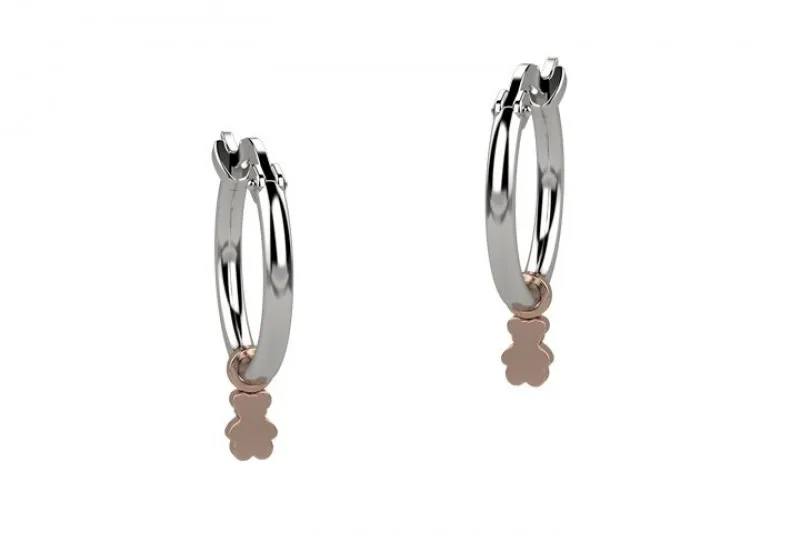 Orecchini nanan Cerchio con charms  orsetto in argento 925 ref. NAN0131