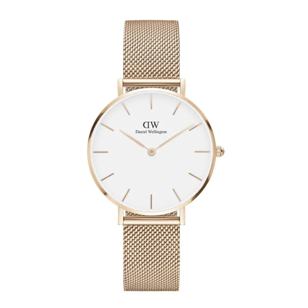 Orologio Al Quarzo Daniel Wellington Petite-melrose Dw00100219 Cassa Rotonda Acciaio Rosa 28 mm Quadrante Bianco Cinturino Accia