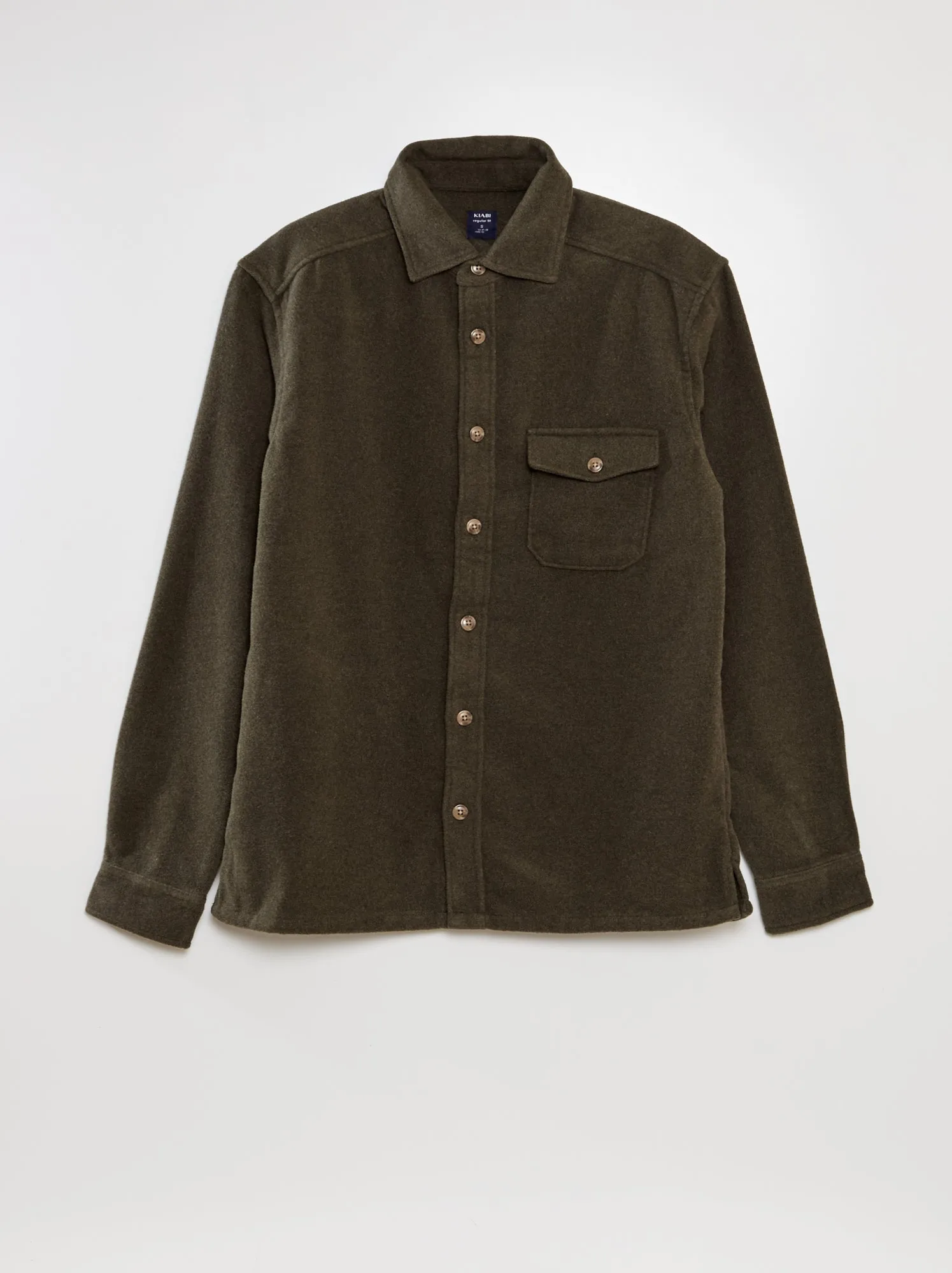 Overshirt in lana modello dritto - KAKI