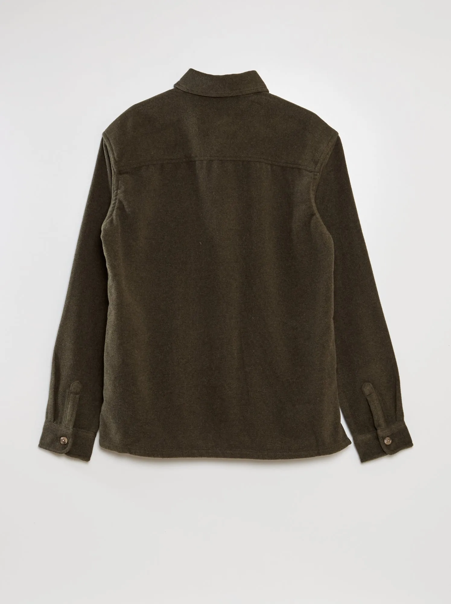 Overshirt in lana modello dritto - KAKI