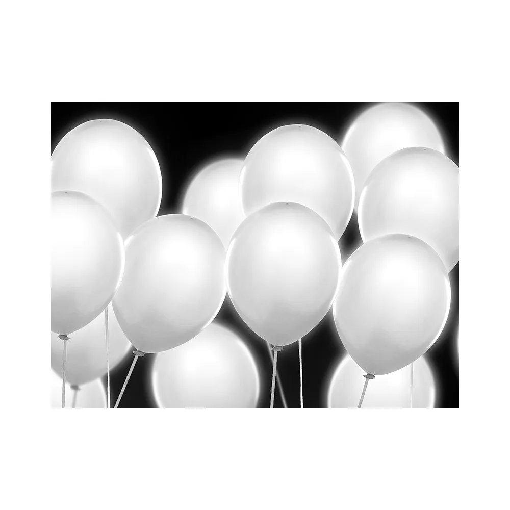 Palloncini con Led luce Luminosi, Colore Biancocf 5 pezzi da  Ø 30 cm