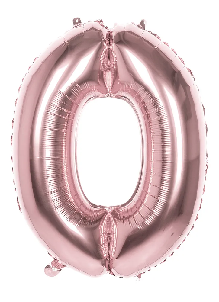 Palloncino numero 0 rosa oro 86 cm