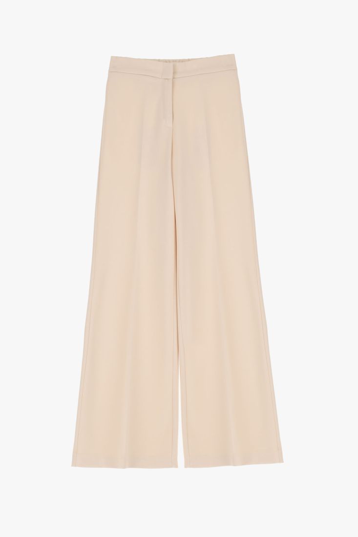 Pantalone a gamba ampia in misto viscosa