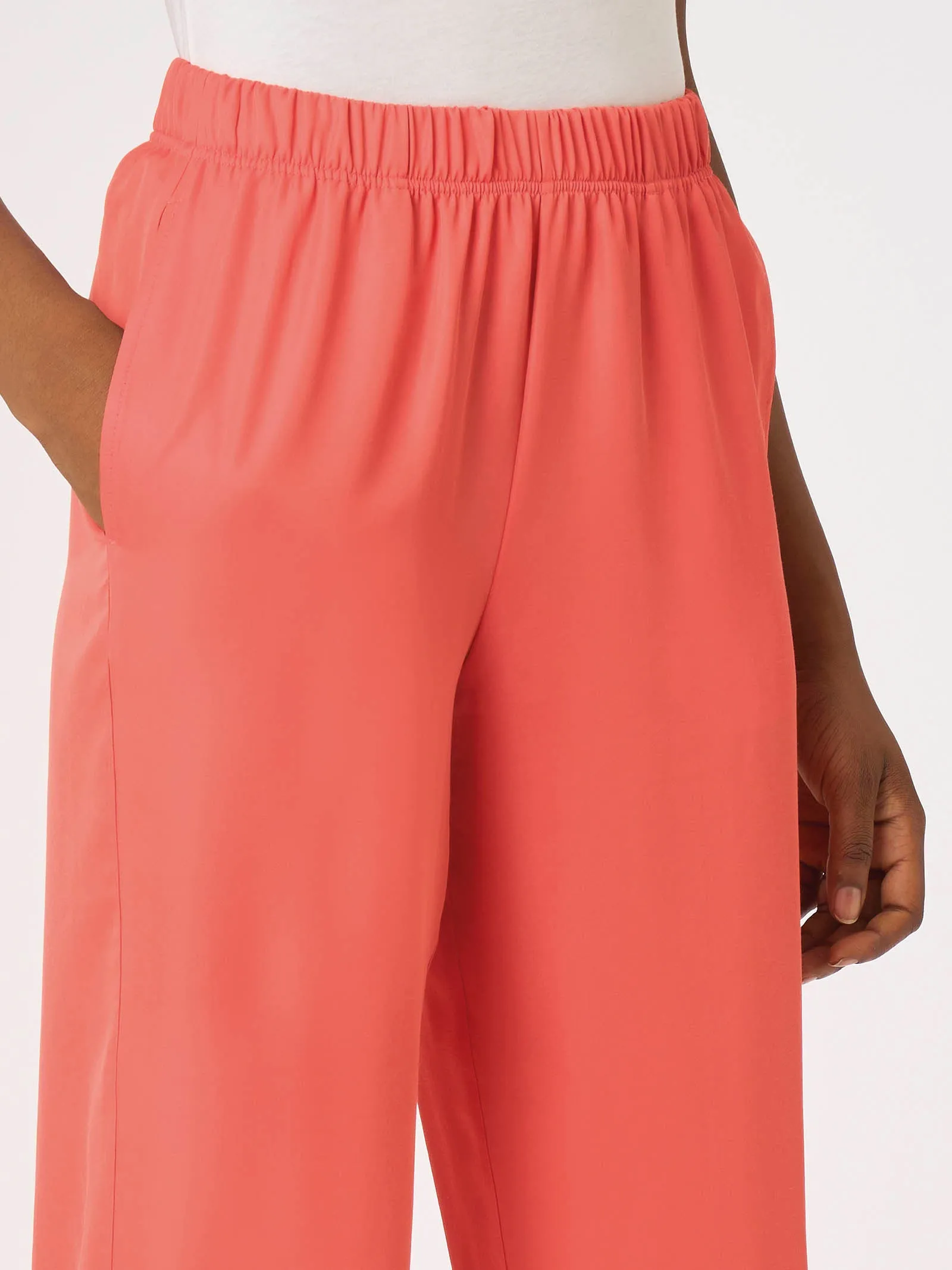 Pantalone a palazzo in Satin - Green Moss