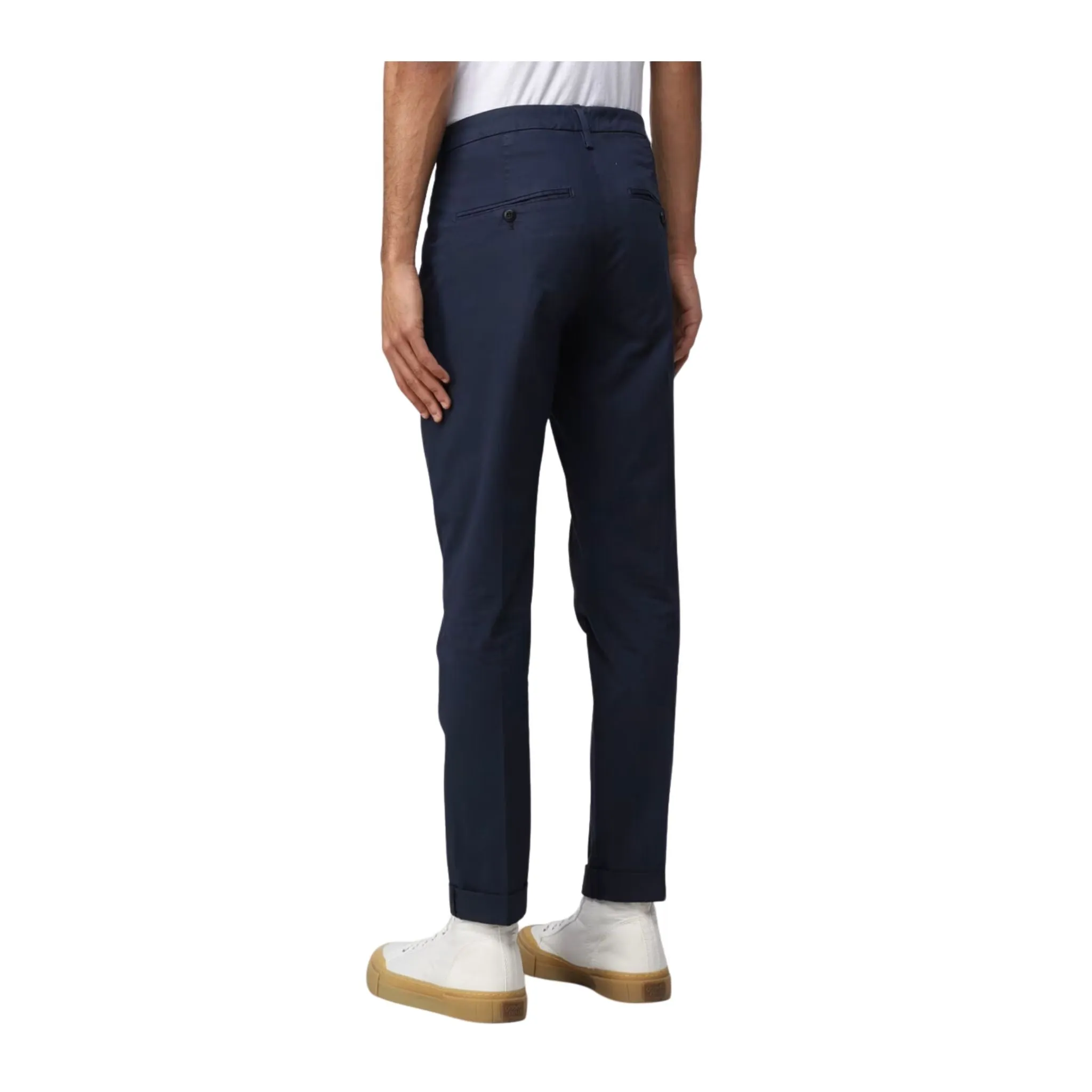 Pantalone Uomo Navy con risvolto