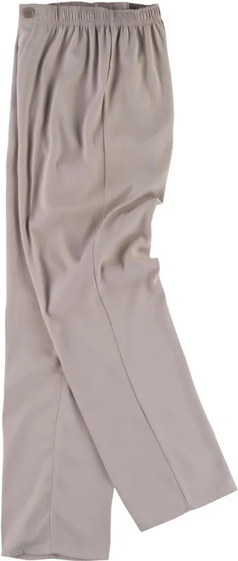 Pantaloni con elastico in vita, chiusura con zip, senza tasche Beige