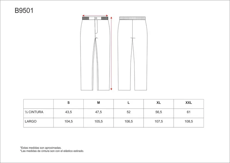 Pantaloni con elastico in vita, chiusura con zip, senza tasche Beige