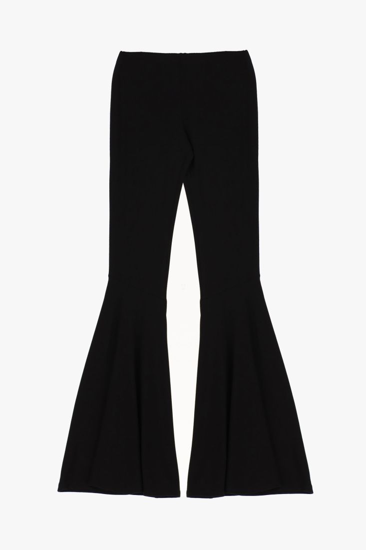 Pantaloni flare monocolour a vita alta