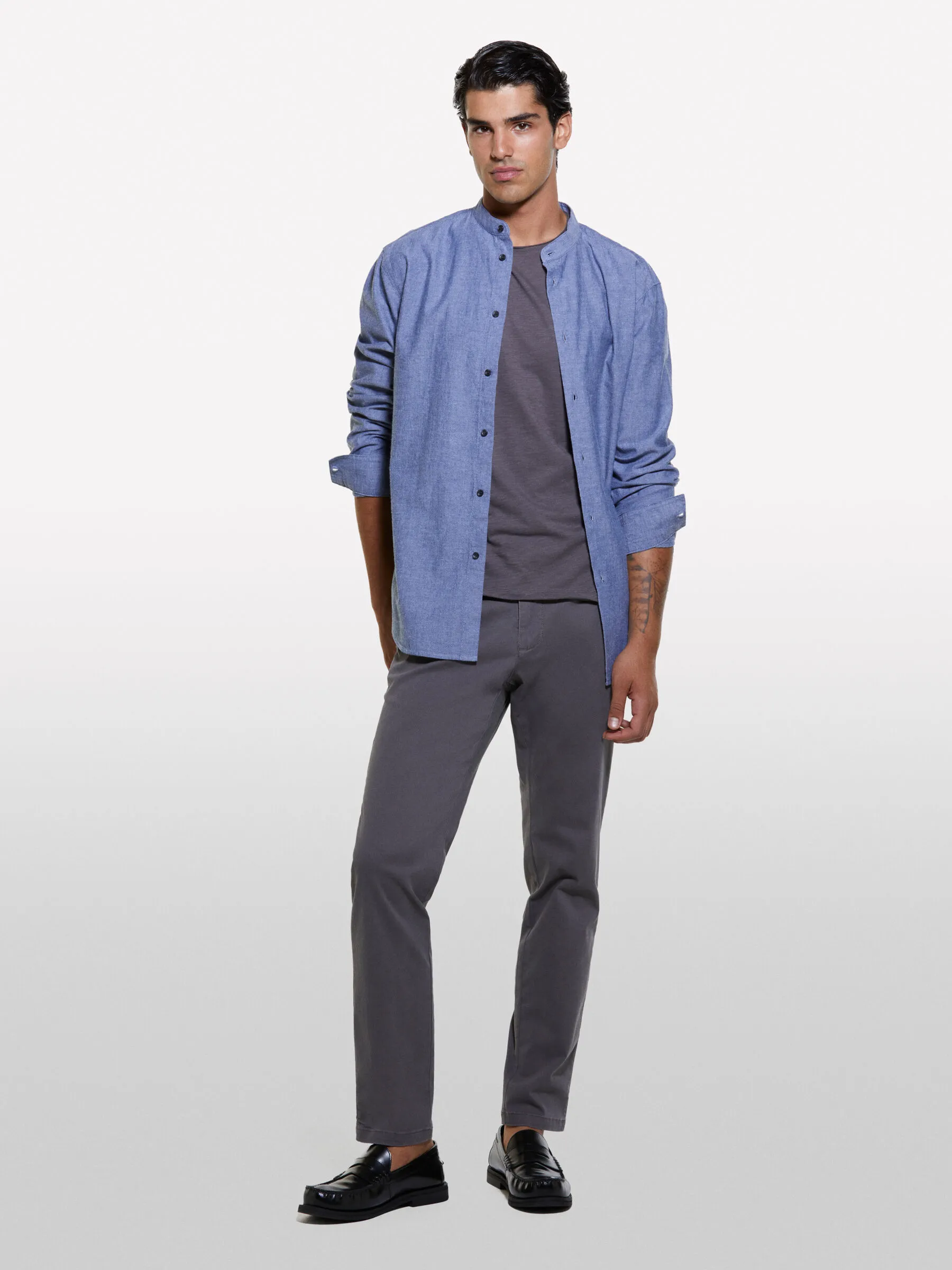 Pantaloni grigio scuro effetto vintage
