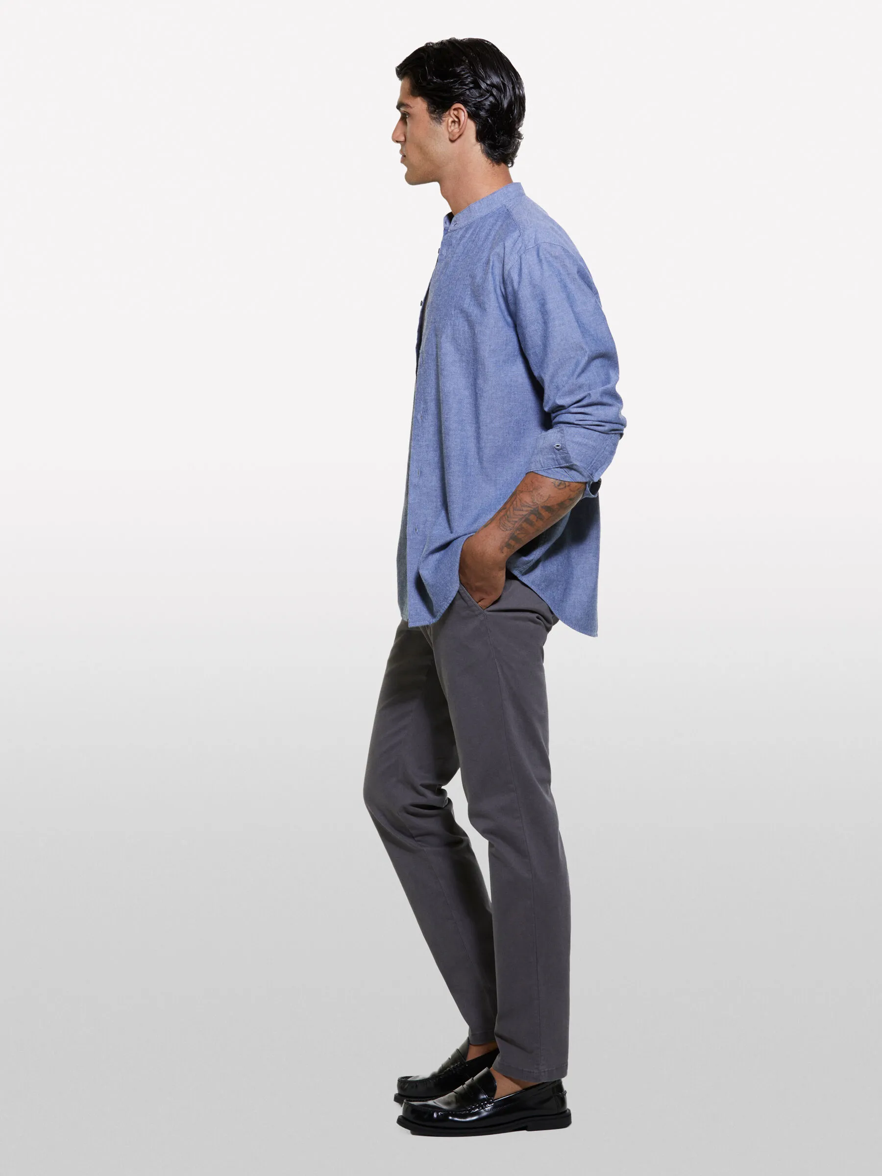 Pantaloni grigio scuro effetto vintage