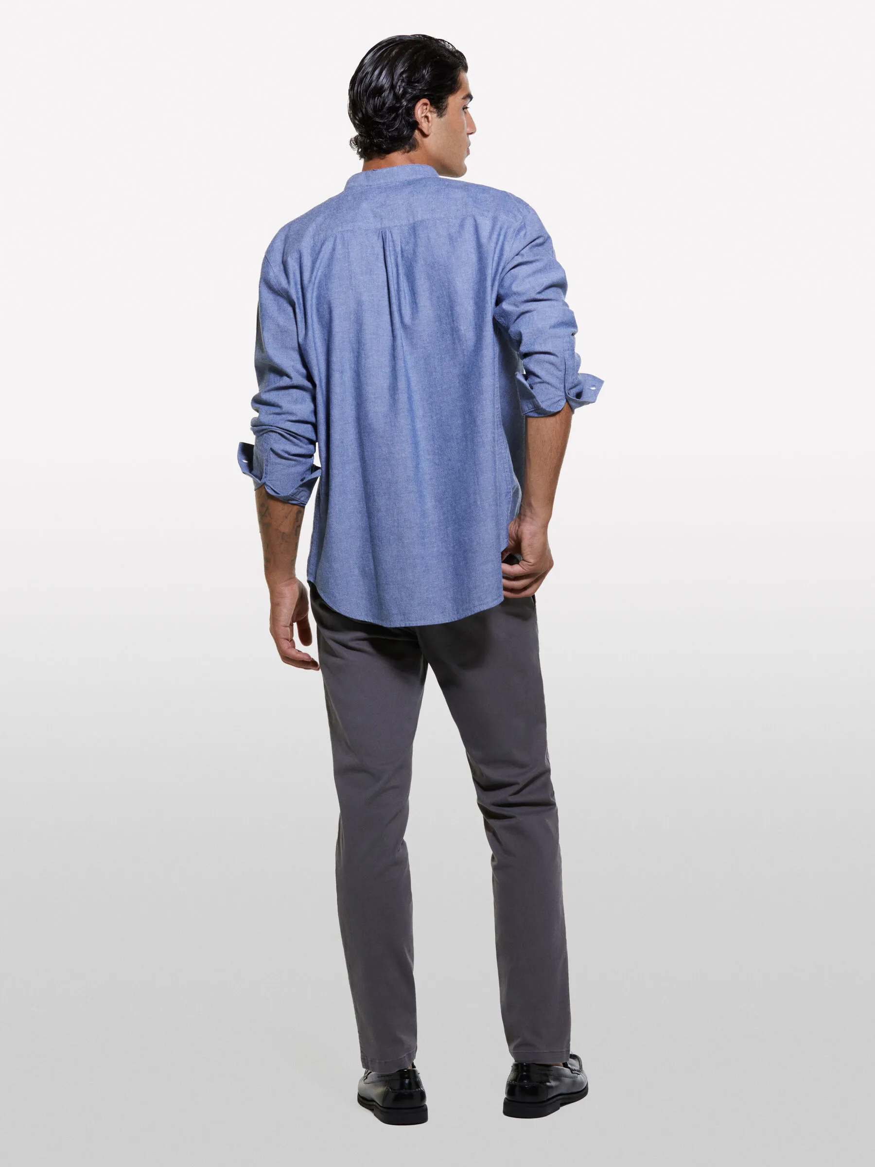Pantaloni grigio scuro effetto vintage