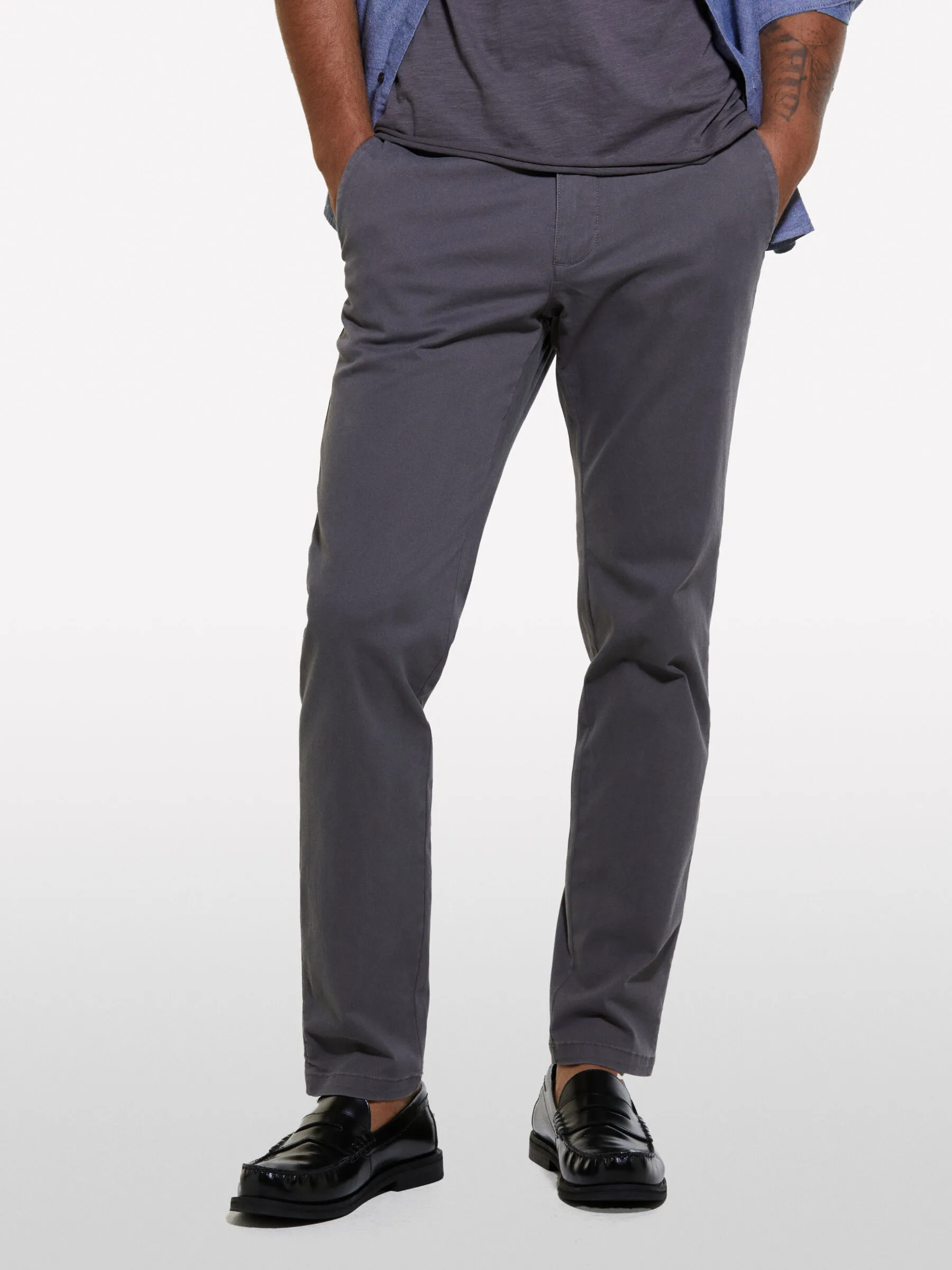 Pantaloni grigio scuro effetto vintage