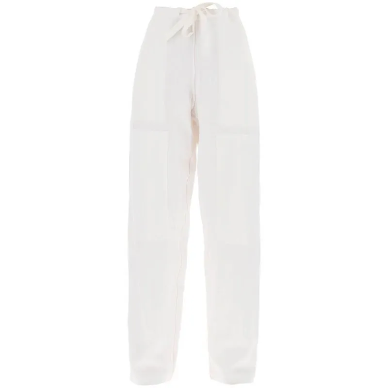 Pantaloni in misto lino con patch
