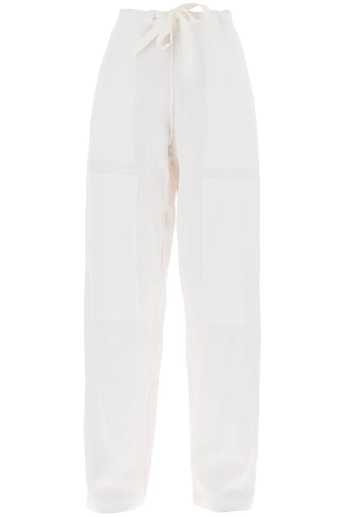 Pantaloni in misto lino con patch