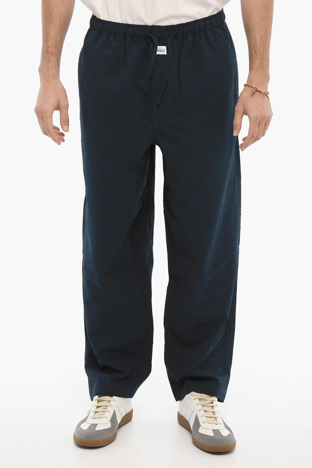 Pantaloni Pigiama a Quadretti con Elastico in Vita