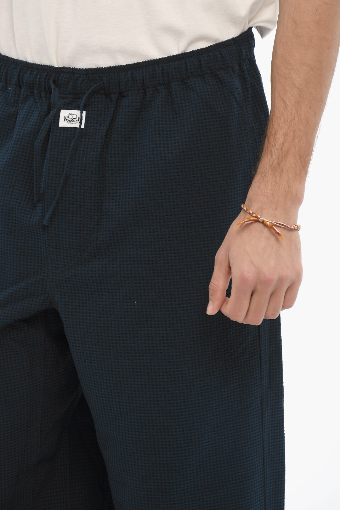 Pantaloni Pigiama a Quadretti con Elastico in Vita