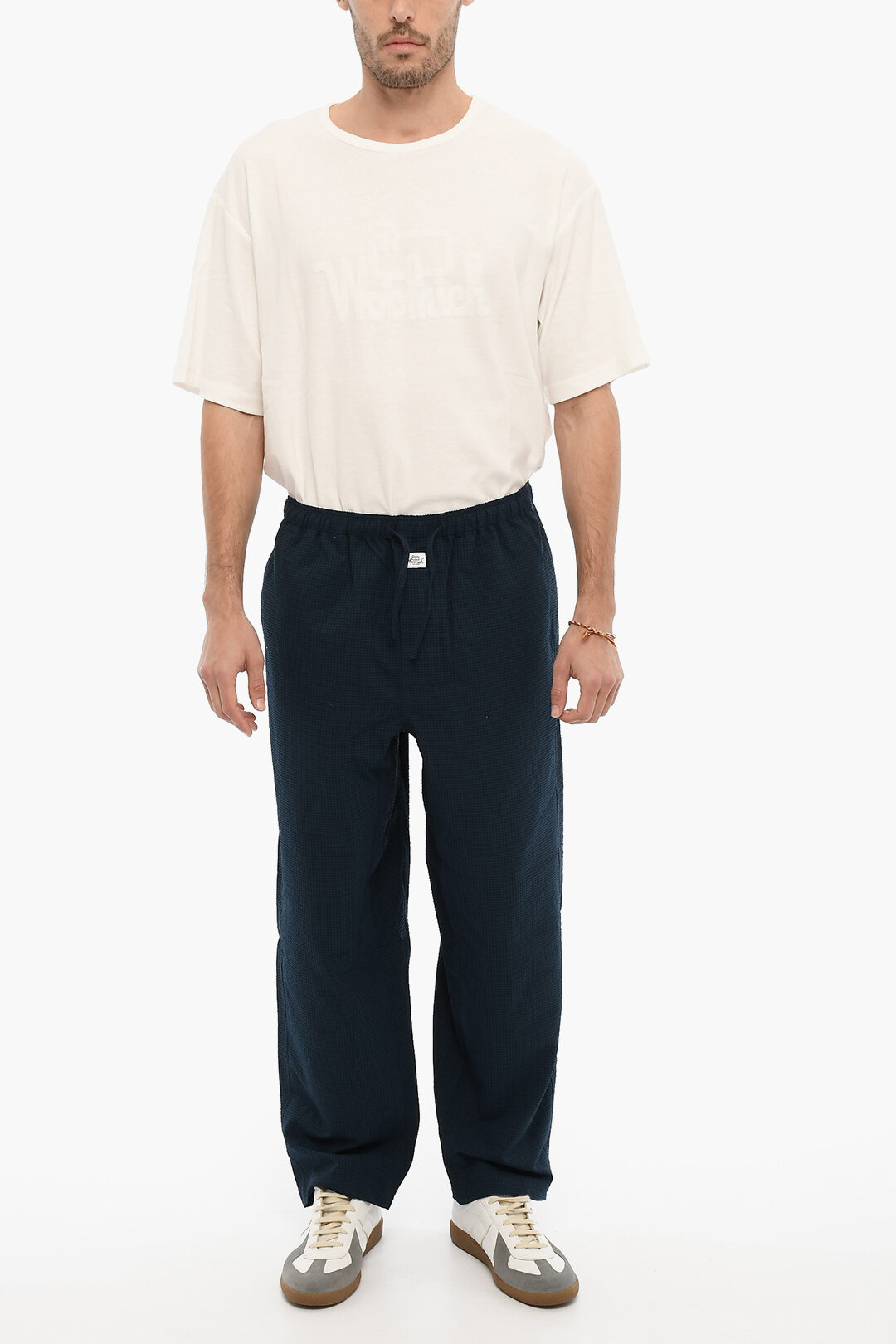 Pantaloni Pigiama a Quadretti con Elastico in Vita