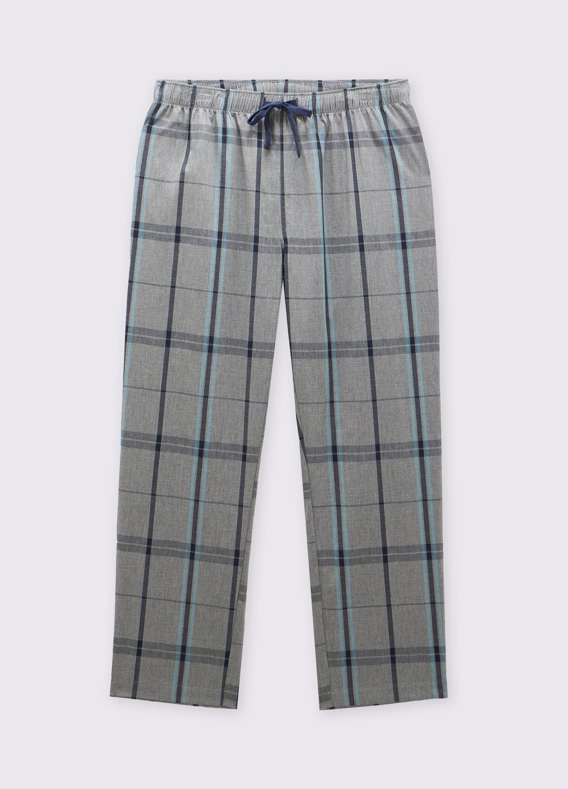 Pantaloni pigiama in puro cotone a quadri uomo