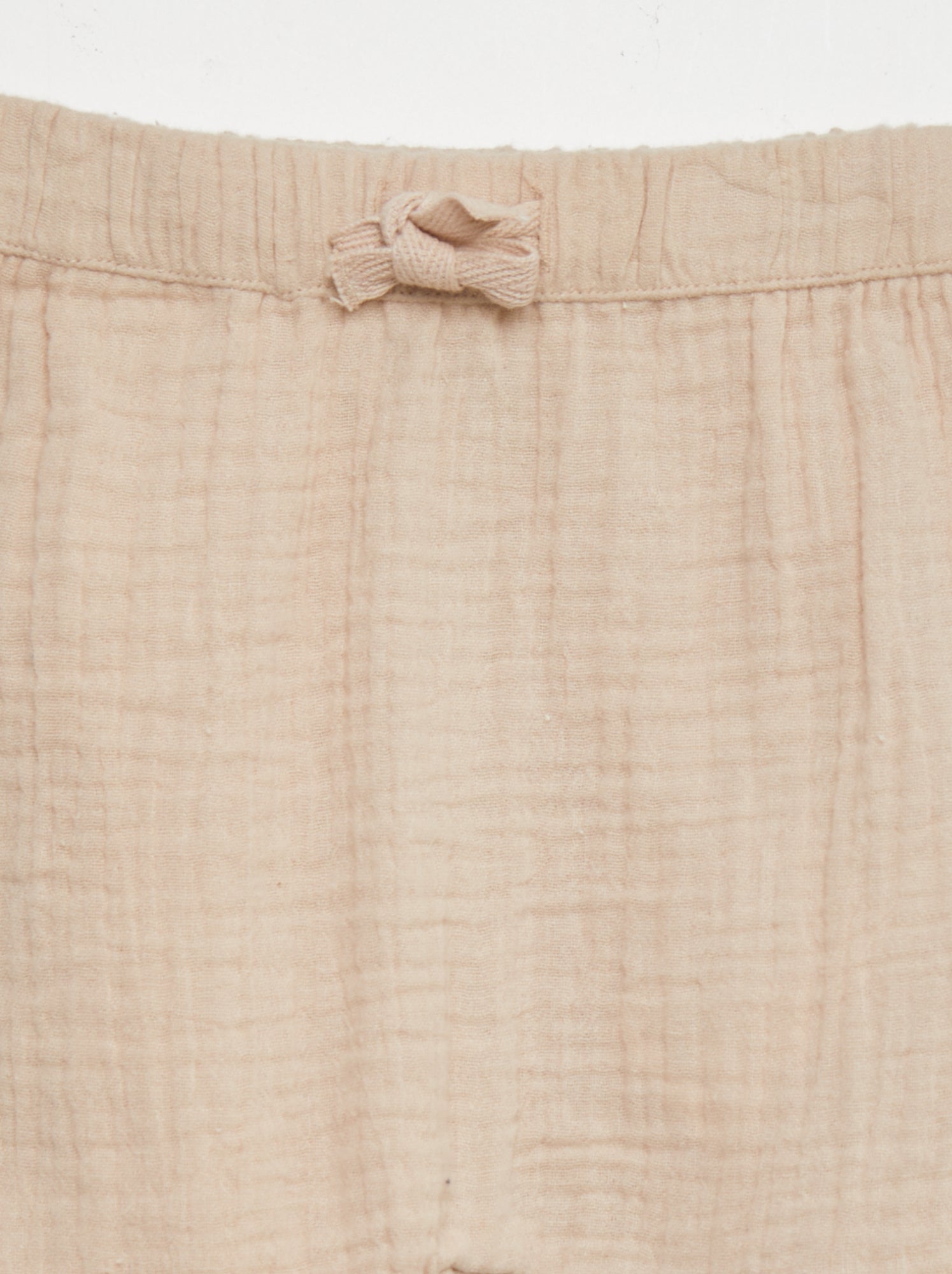 Pantaloni sarouel in garza di cotone - BEIGE