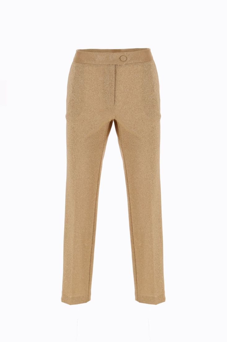 Pantaloni skinny cropped monocolour con piega stirata