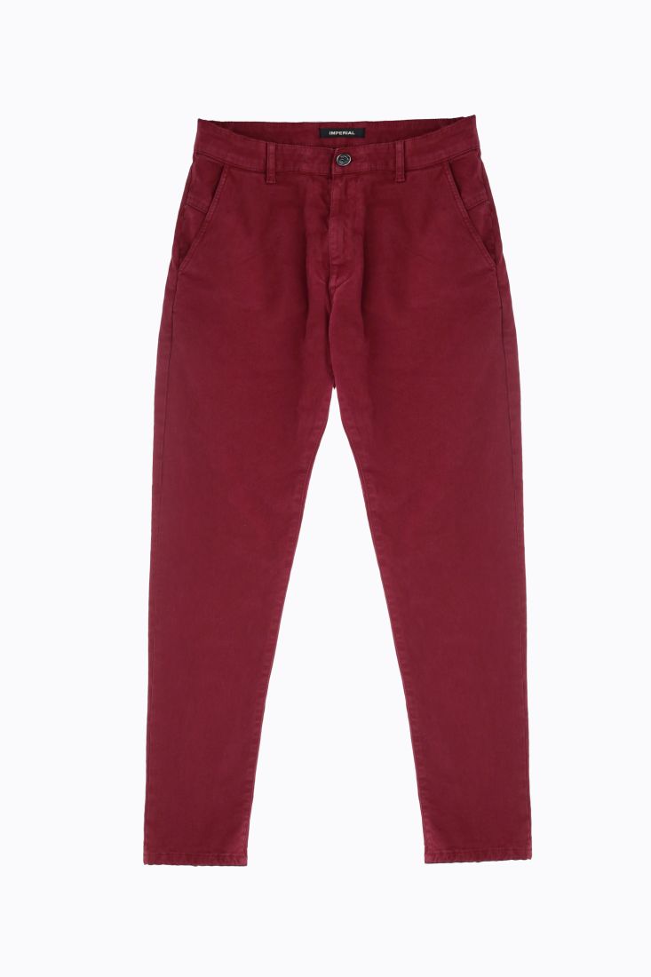Pantaloni slim-fit monocolour con tasche americane
