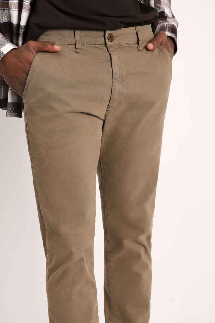 Pantaloni slim-fit monocolour con tasche americane