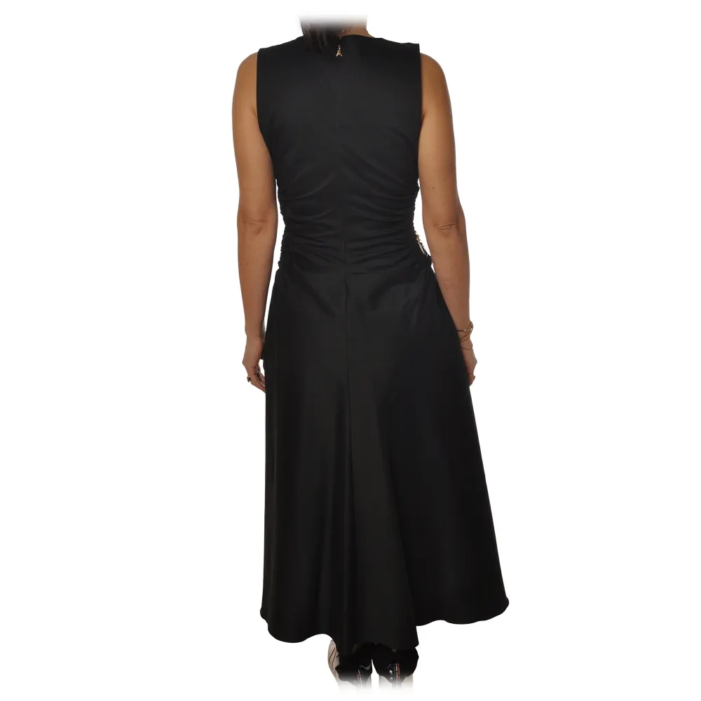 Patrizia Pepe - Abito Lungo con Dettagli Aperture e Catenine - Nero - Abito - Made in Italy - Luxury Exclusive Collection