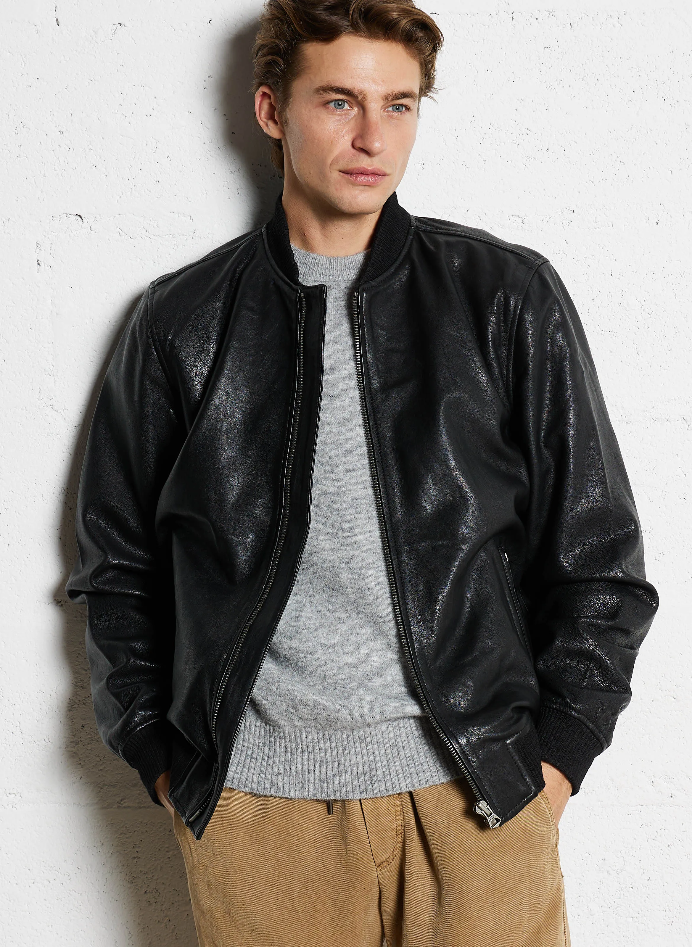  PEPE JEANS   TORNO - Giacca stile college in pelle | Nero