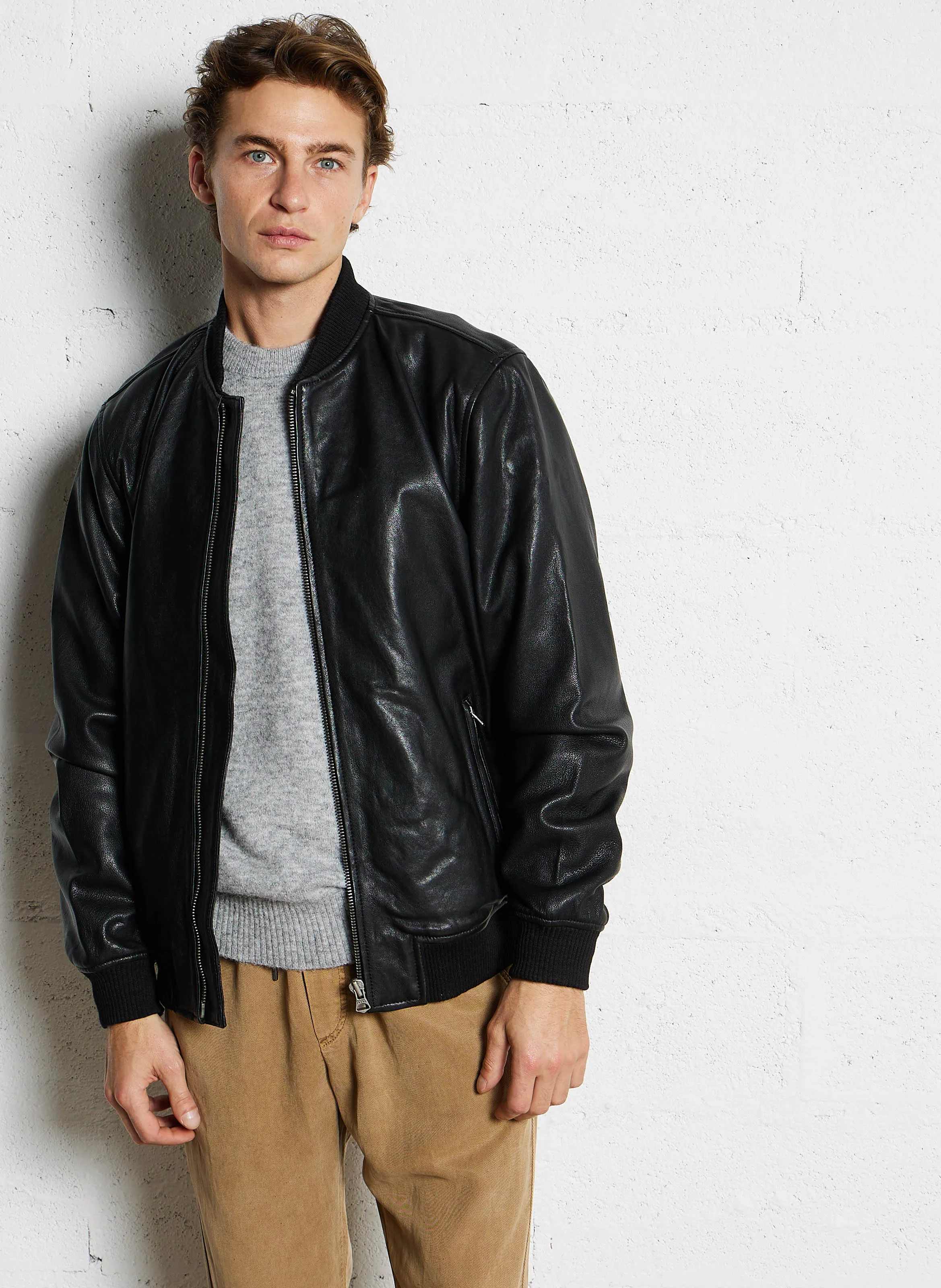  PEPE JEANS   TORNO - Giacca stile college in pelle | Nero