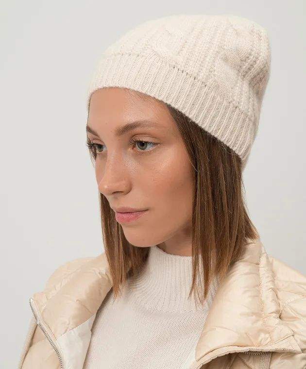 Peserico Cappello beige con lana e seta S36184F05M9018
