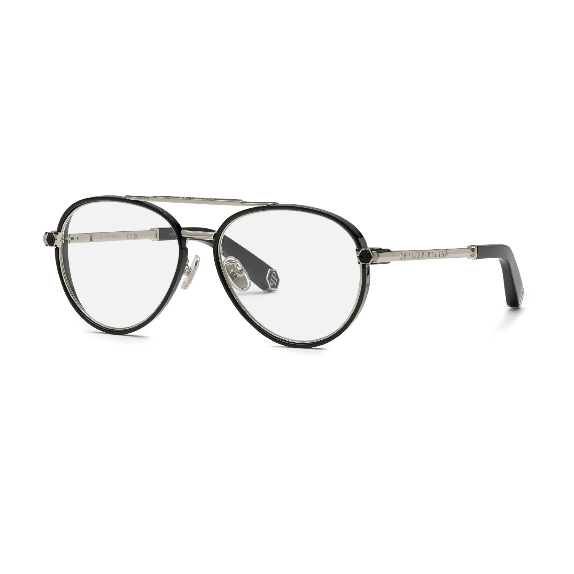   Philipp Plein VPP137M - 0Z42 Nero Totale Lucido | Occhiale Da Vista Uomo 