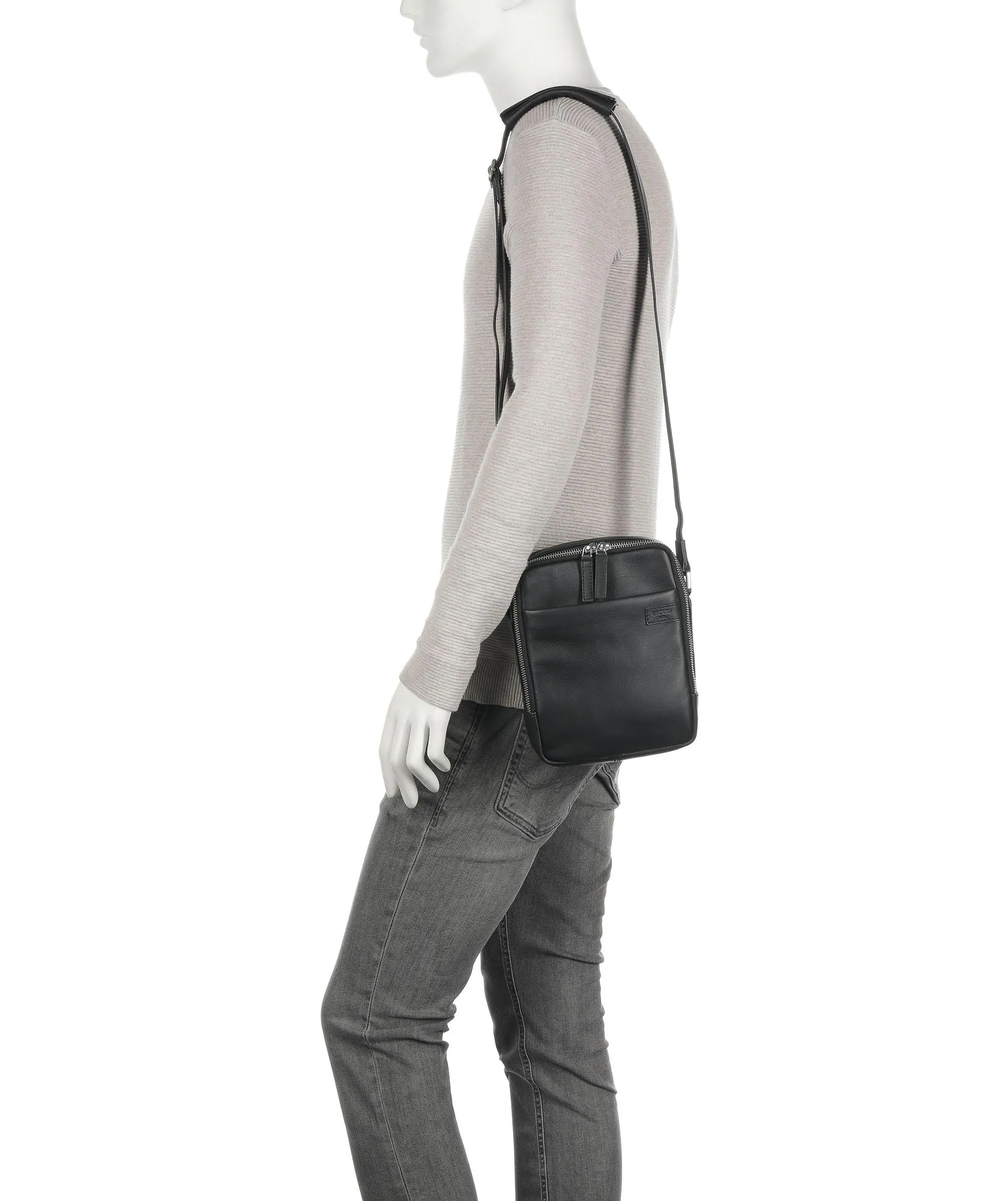  Picard Relaxed Borsa a tracolla pelle di vacchetta grana nero  
