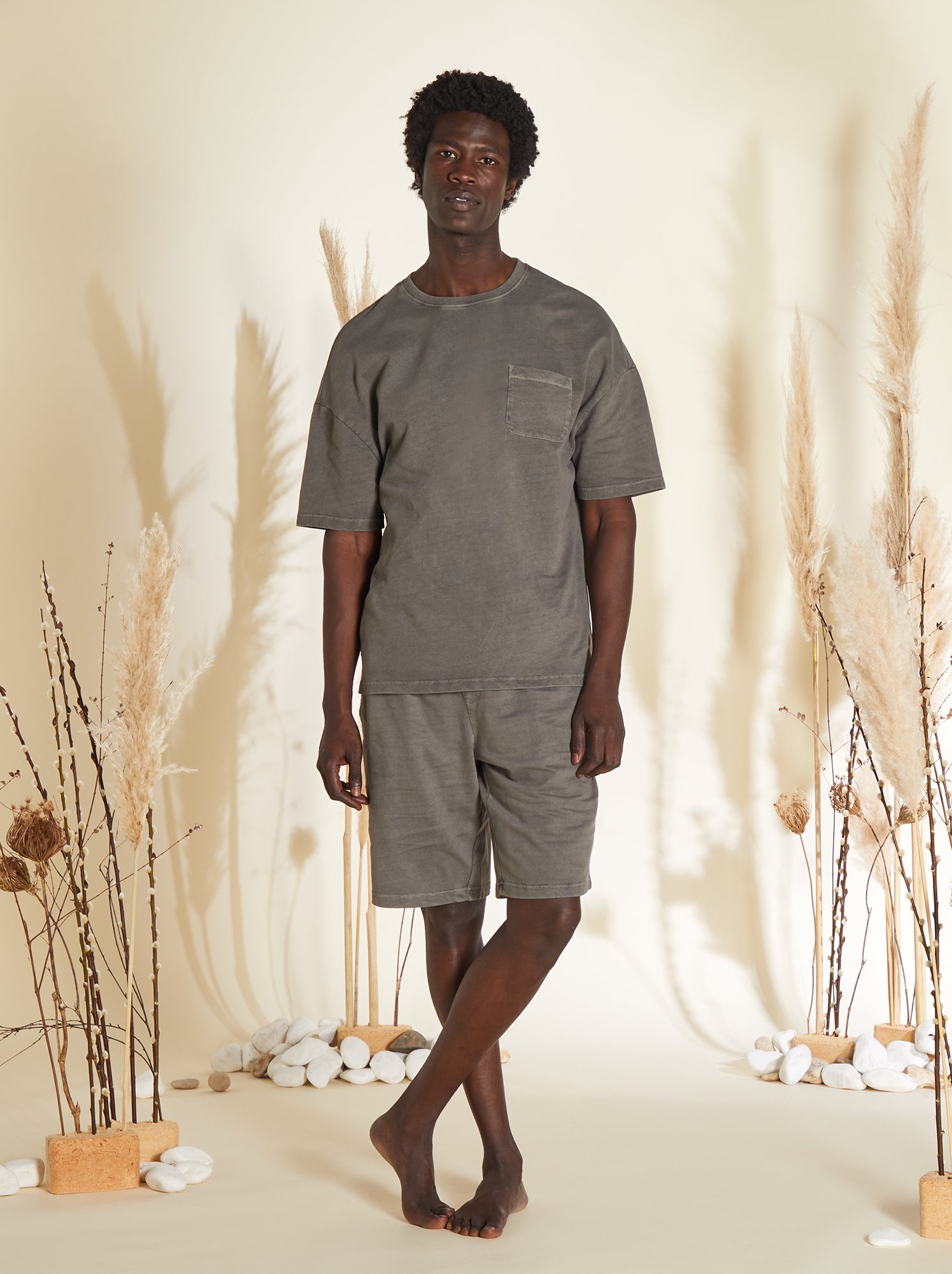 Pigiama corto t-shirt + bermuda- 2 pezzi - KAKI