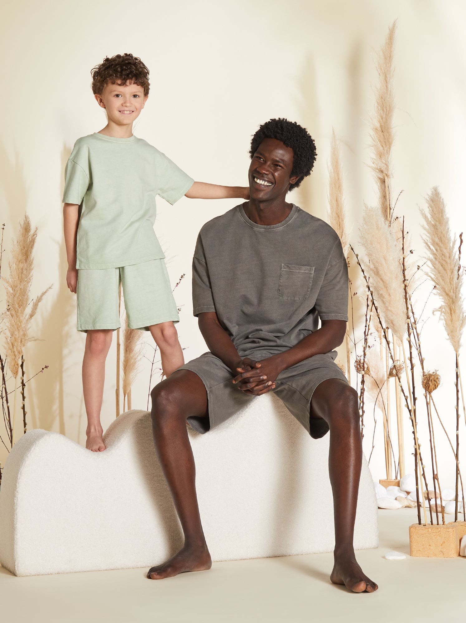 Pigiama corto t-shirt + bermuda- 2 pezzi - KAKI