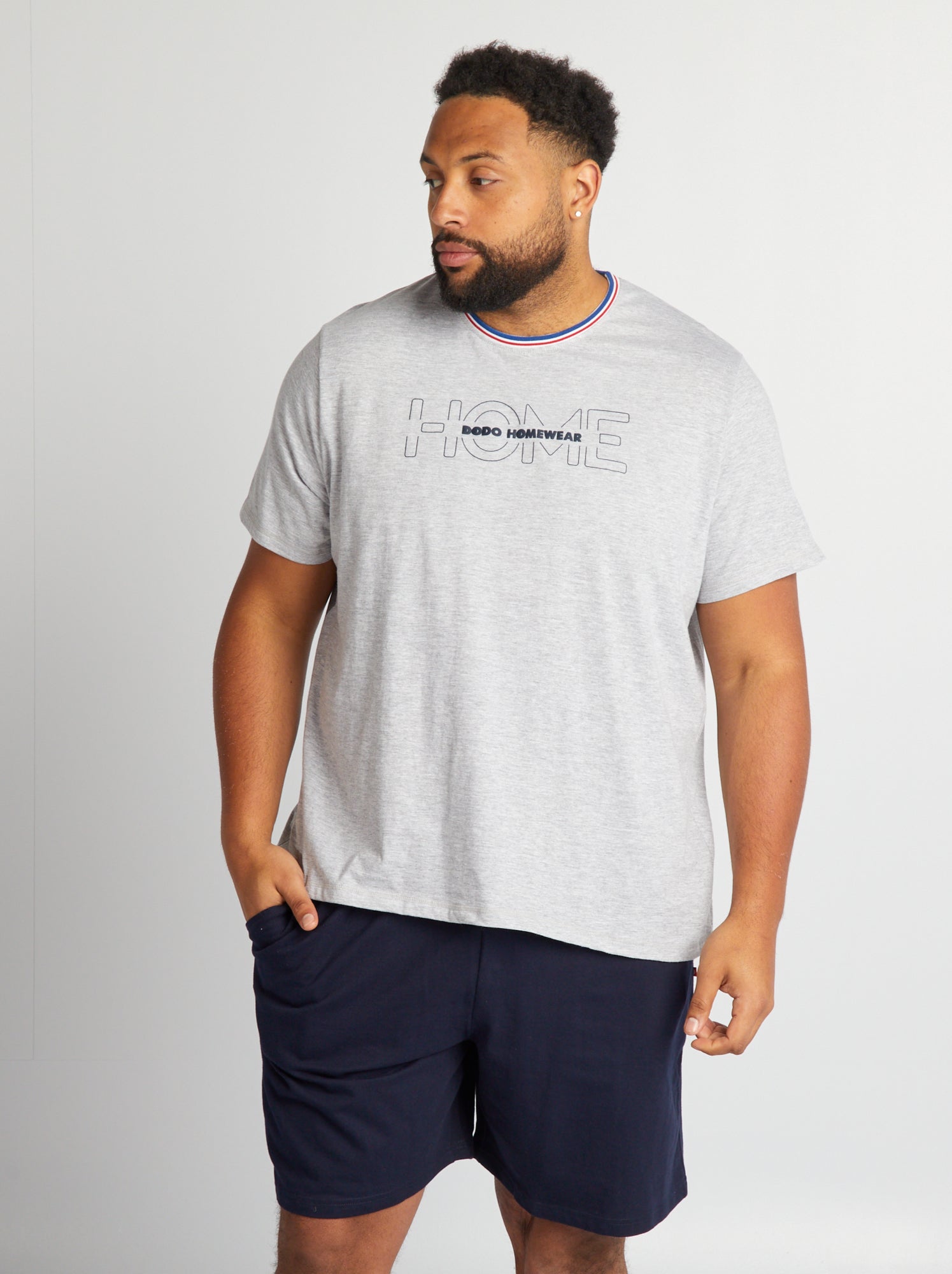 Pigiama corto - T-shirt + shorts - 2 pezzi - GRIGIO