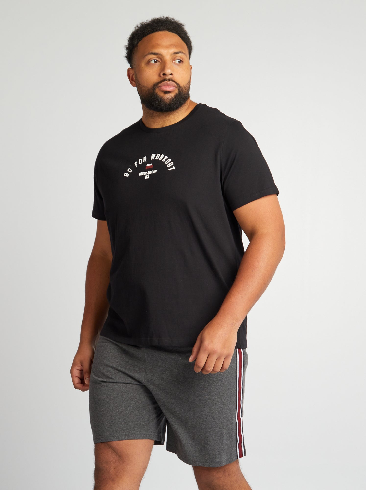 Pigiama corto - T-shirt + shorts - 2 pezzi - NERO