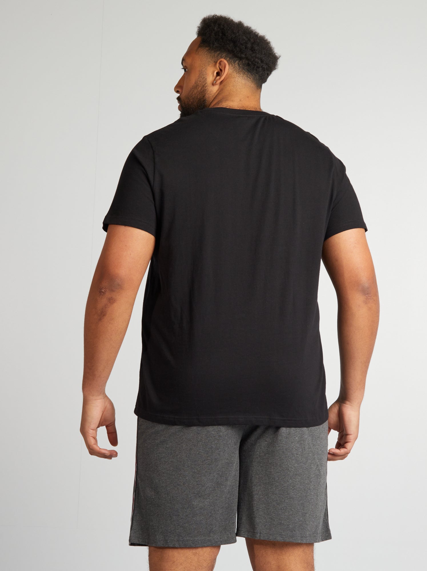 Pigiama corto - T-shirt + shorts - 2 pezzi - NERO