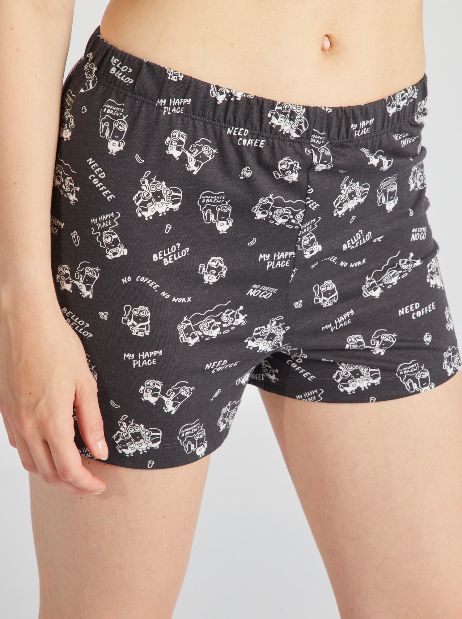 Pigiama t-shirt + shorts 'Minions' - NERO