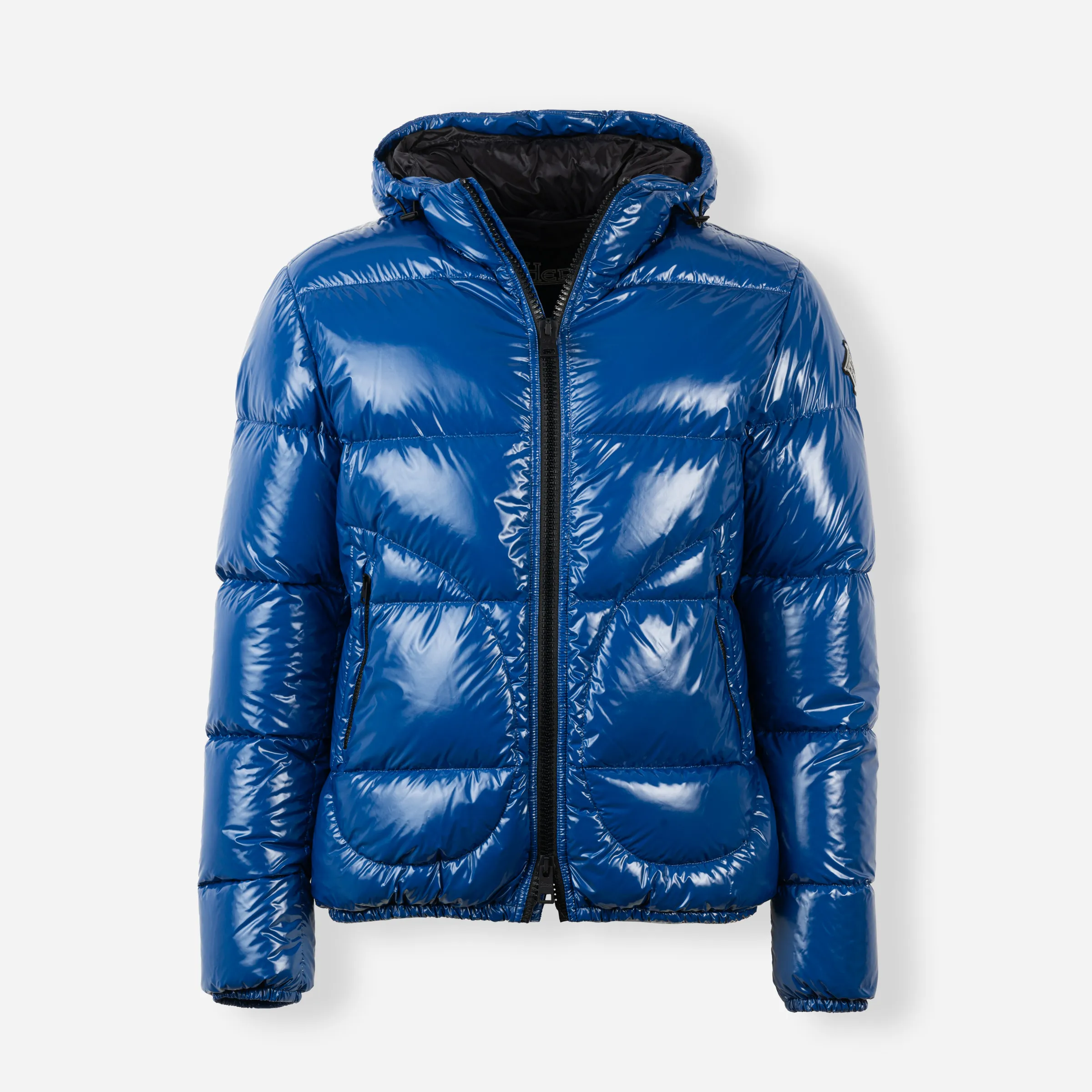 Piumino con cappuccio nylon gloss