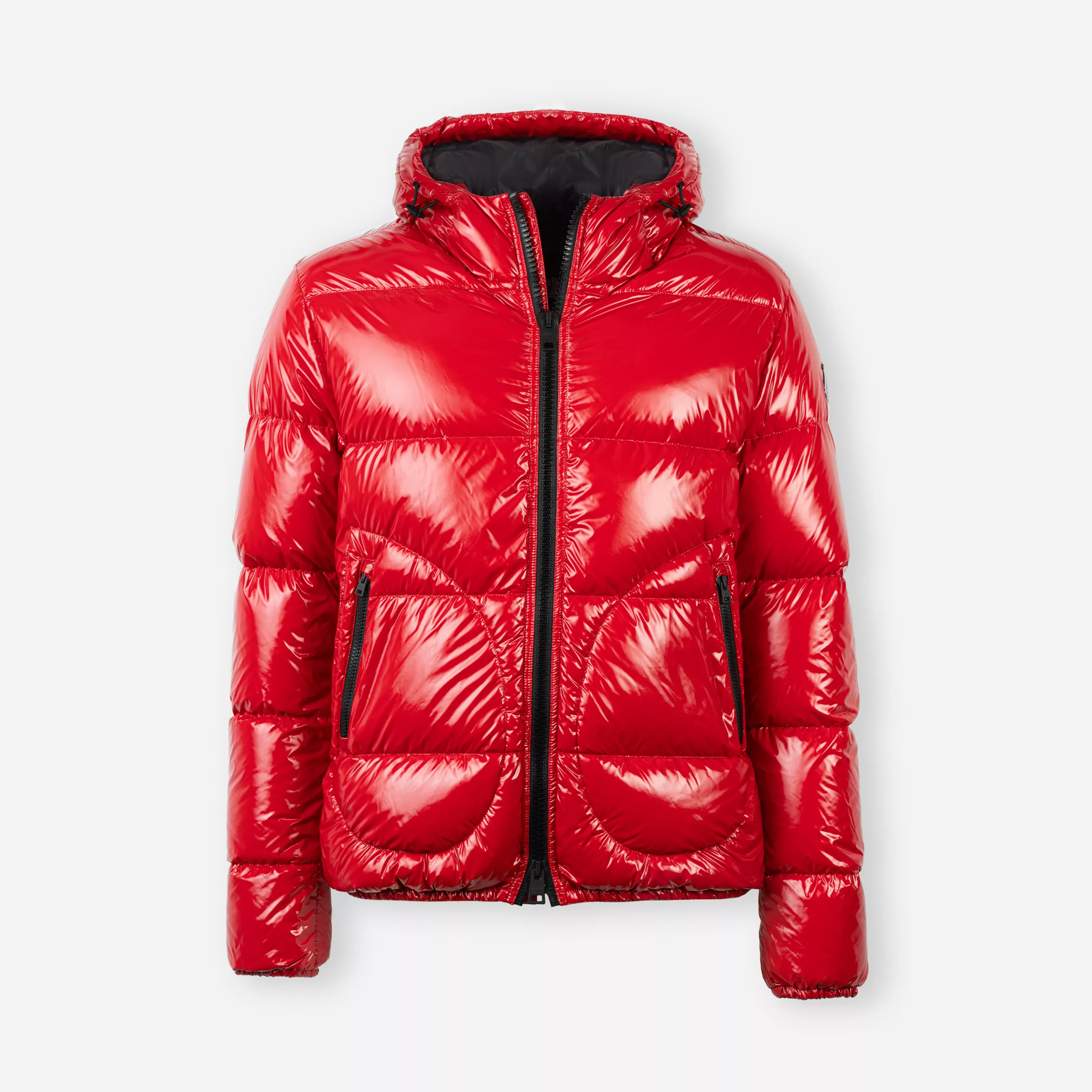 Piumino con cappuccio nylon gloss