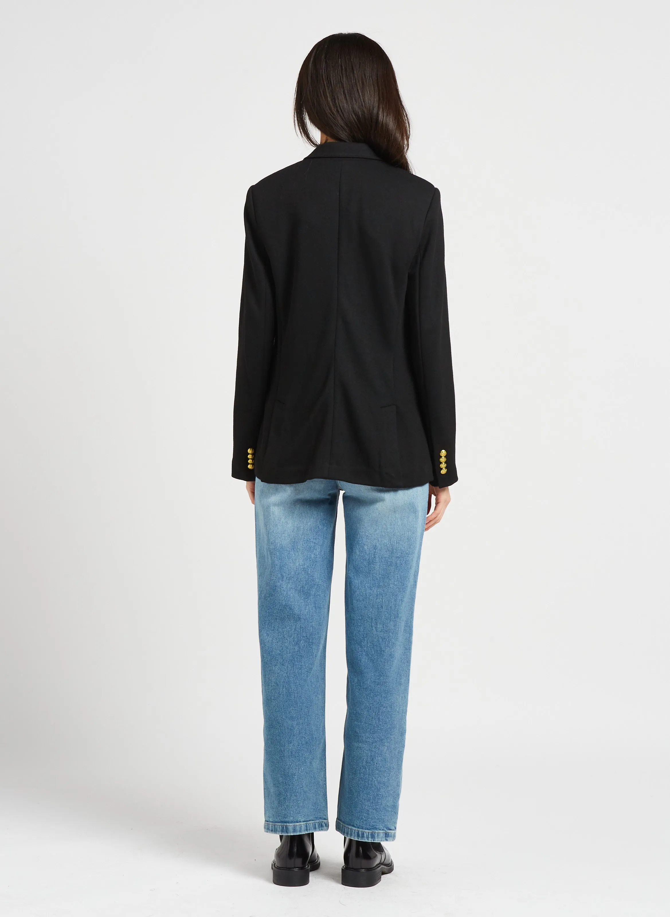  POLO RALPH LAUREN   Giacca con revers sciancrata | Nero