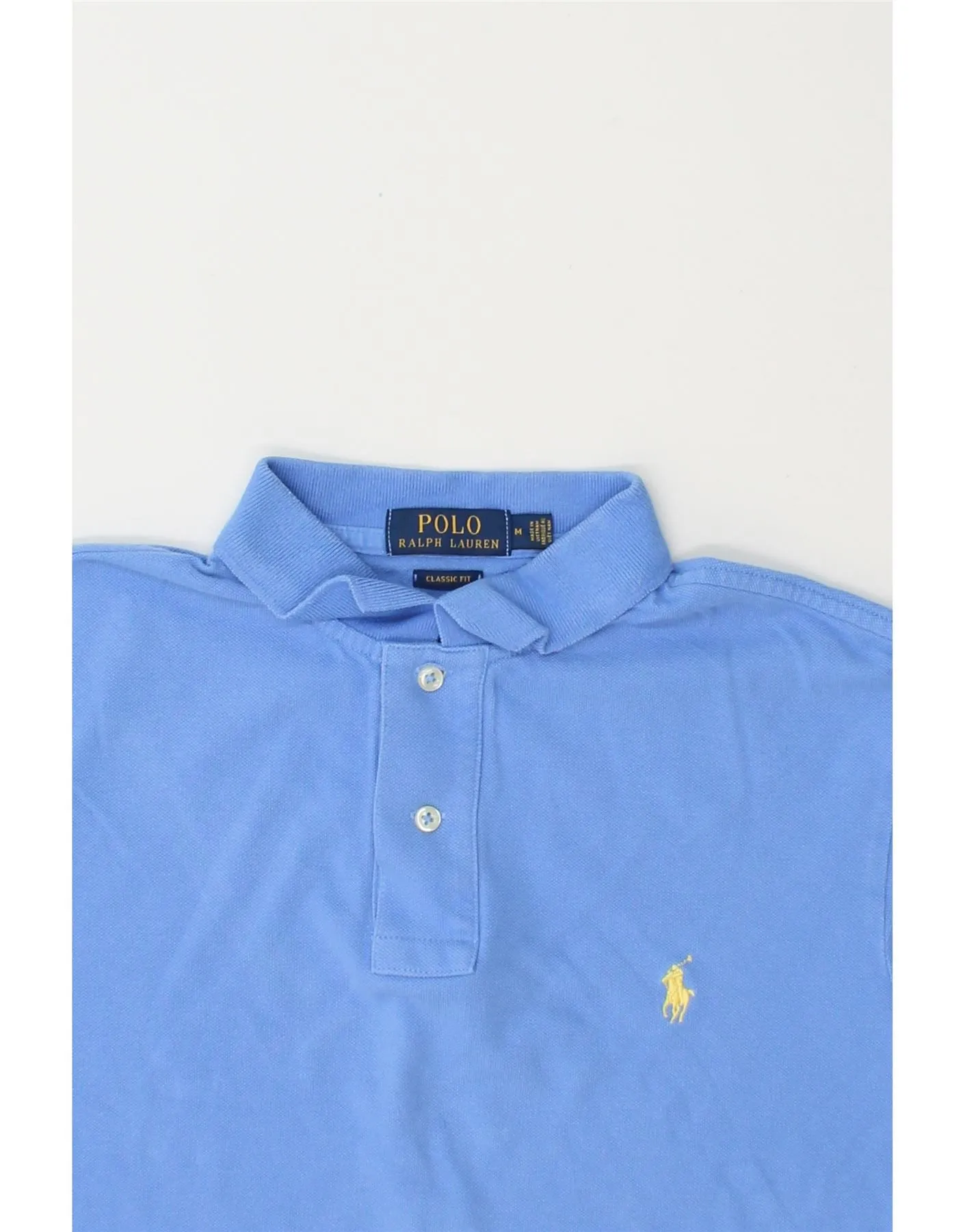 POLO RALPH LAUREN Mens Classic Fit Polo Shirt Medium Blue Cotton