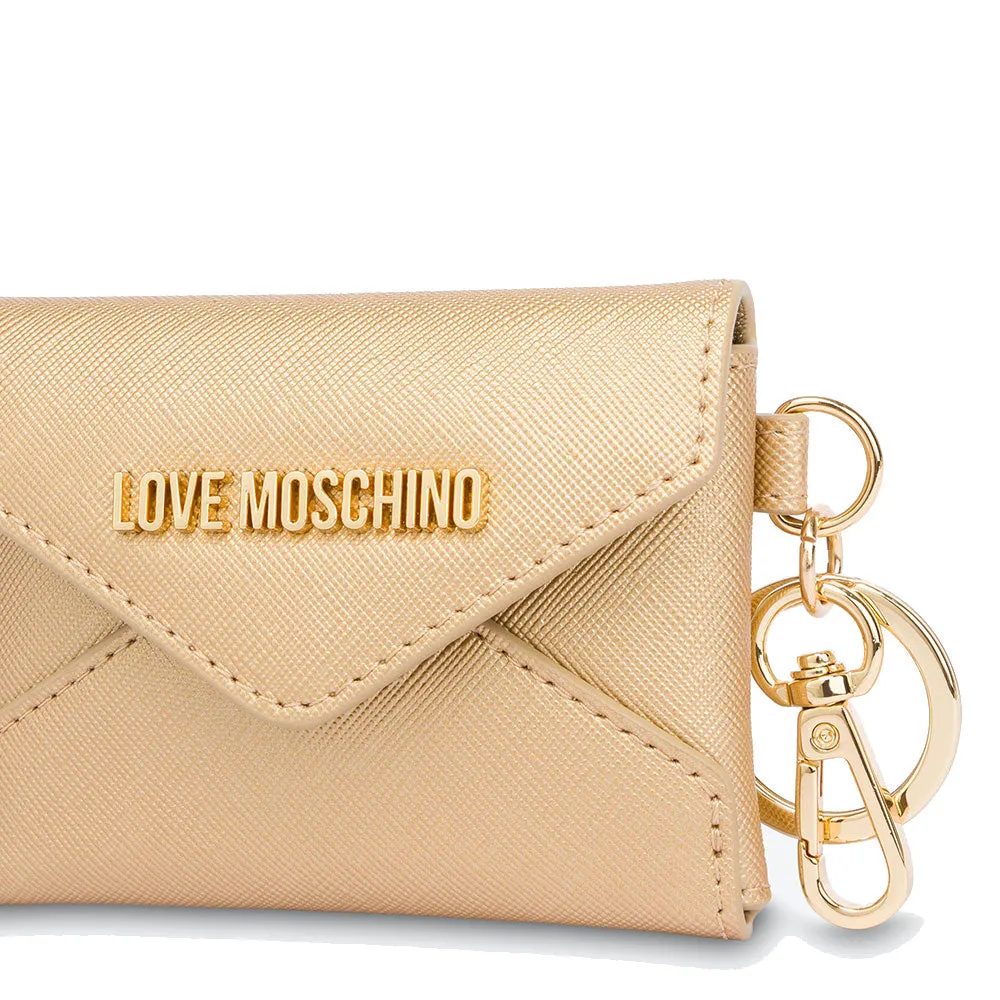 Portachiavi a Forma di Busta da Lettere LOVE MOSCHINO linea Gift Capsule color Oro