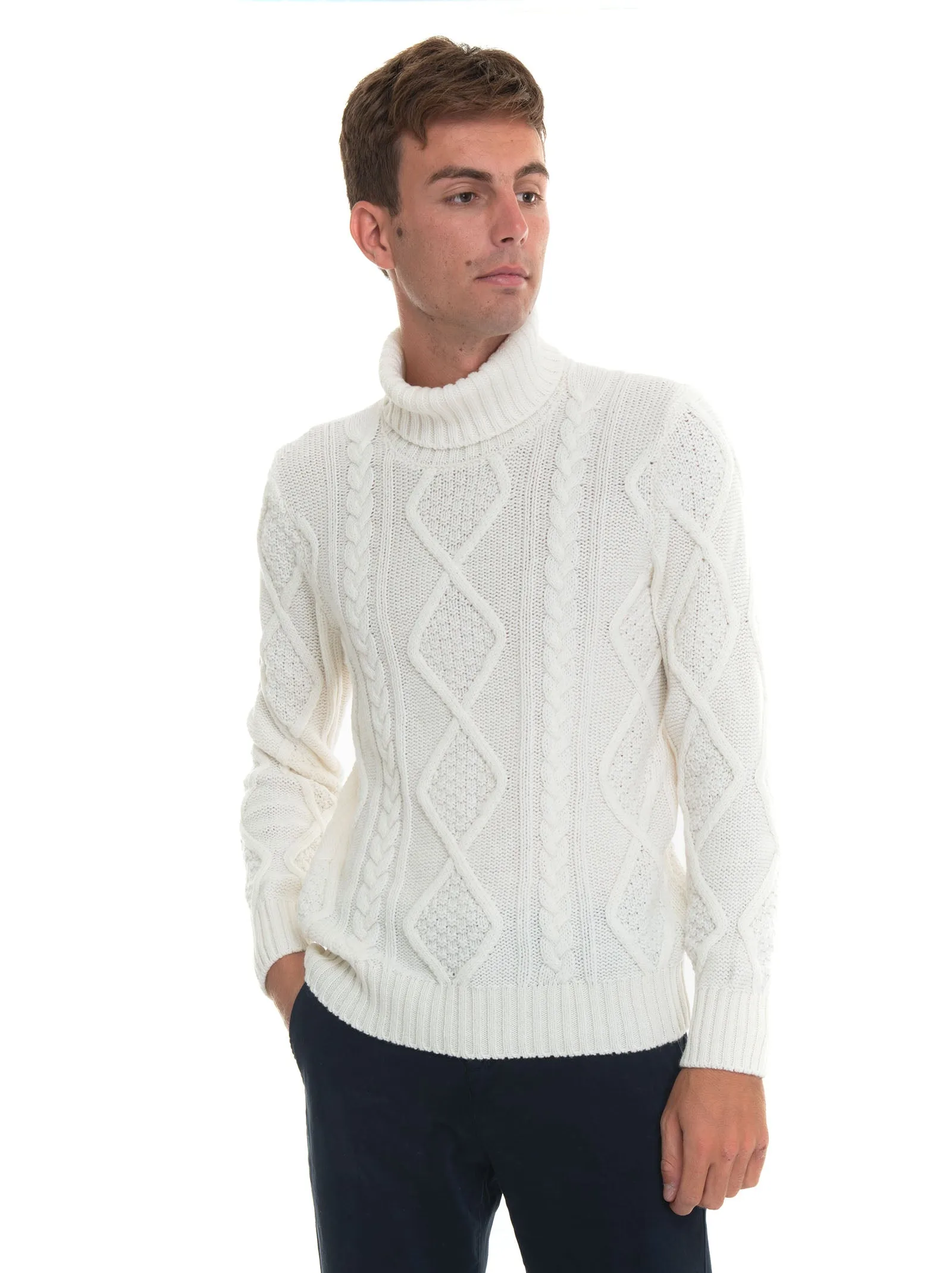 Pullover collo alto Bianco Gran Sasso Uomo