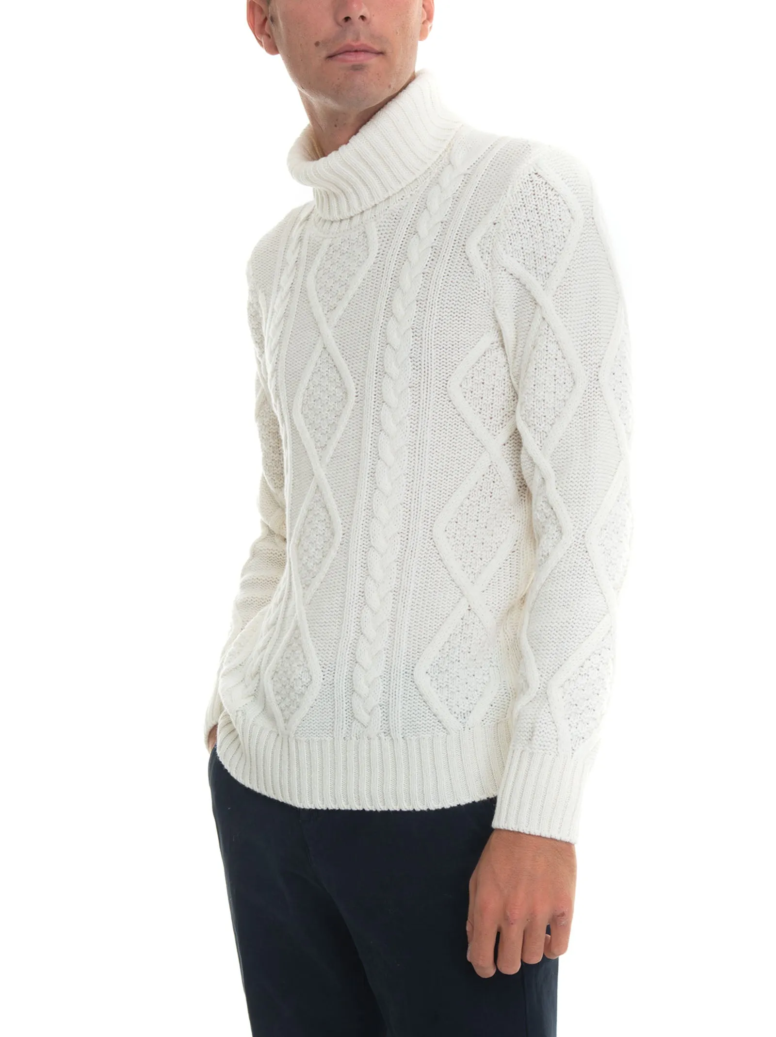 Pullover collo alto Bianco Gran Sasso Uomo