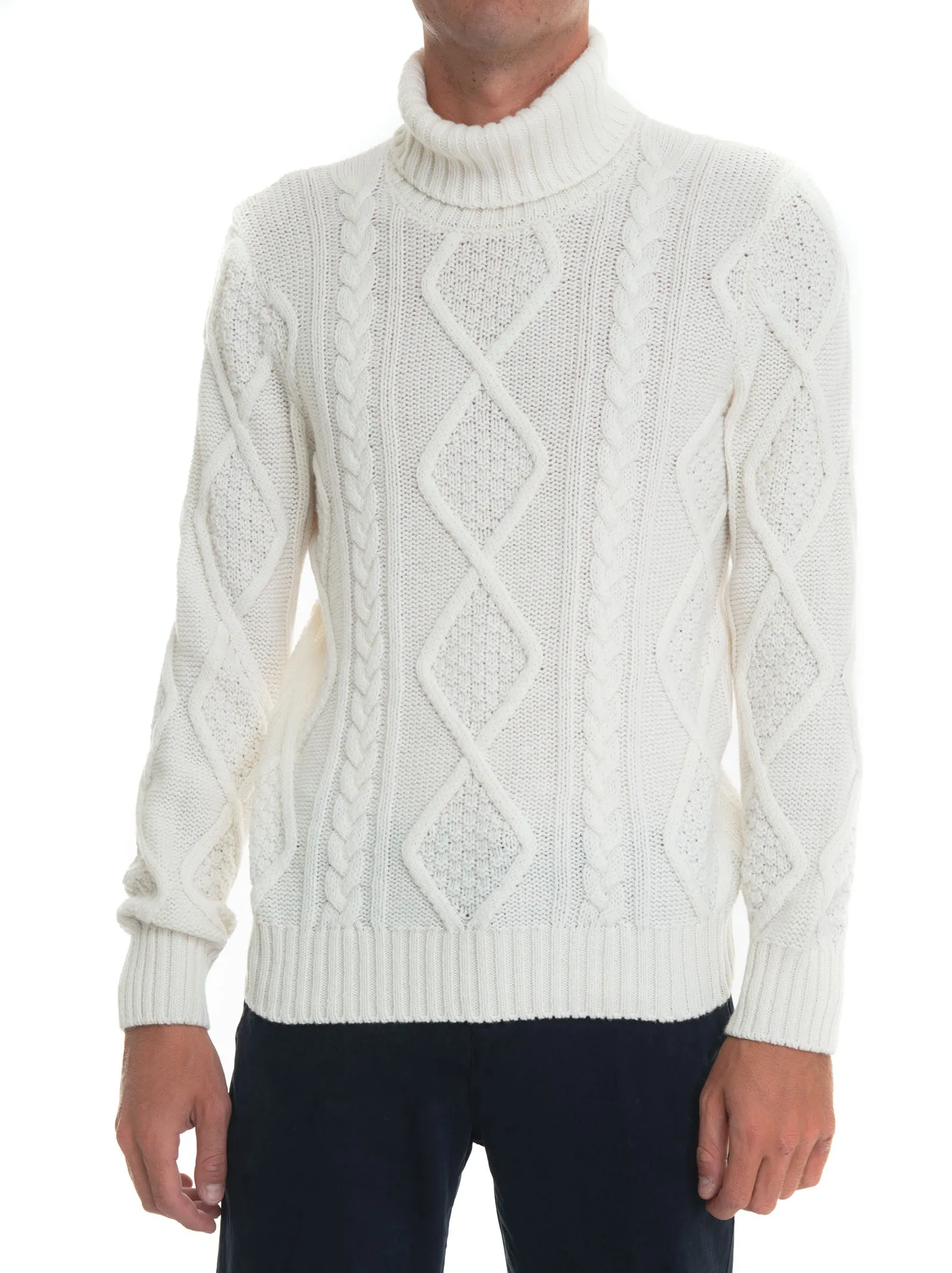 Pullover collo alto Bianco Gran Sasso Uomo