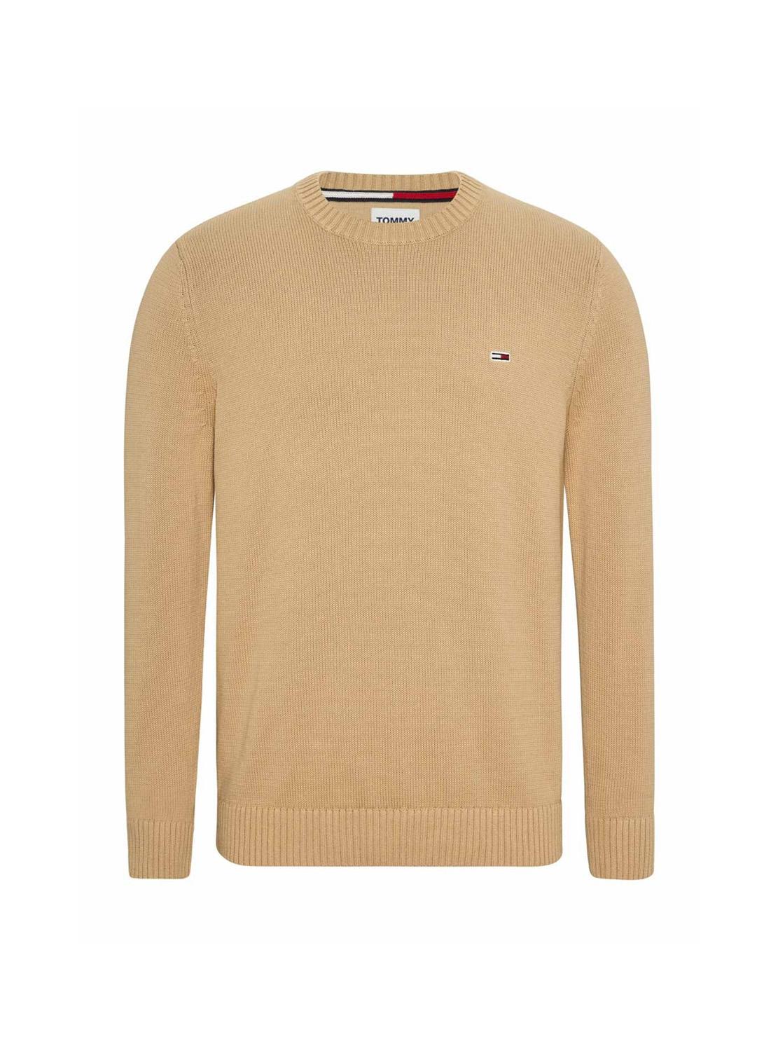 Pullover Tommy Jeans Essential Crew Beige Uomo