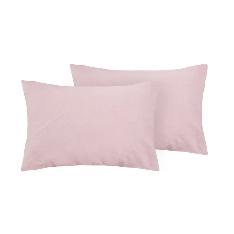 Puro lino biancheria Parure Letto Puro Lino Stonewash Rosa Perla